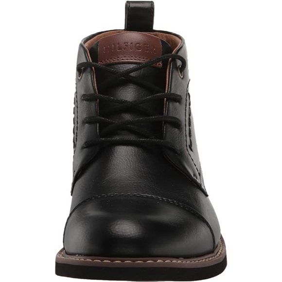 Tommy Hilfiger Men's Gibby Faux-Leather Cap-Toe Chukka Boots Black Size 9.5M NWB - Picture 3 of 8